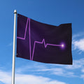 Purple Heartbeat Print Polyester Flag