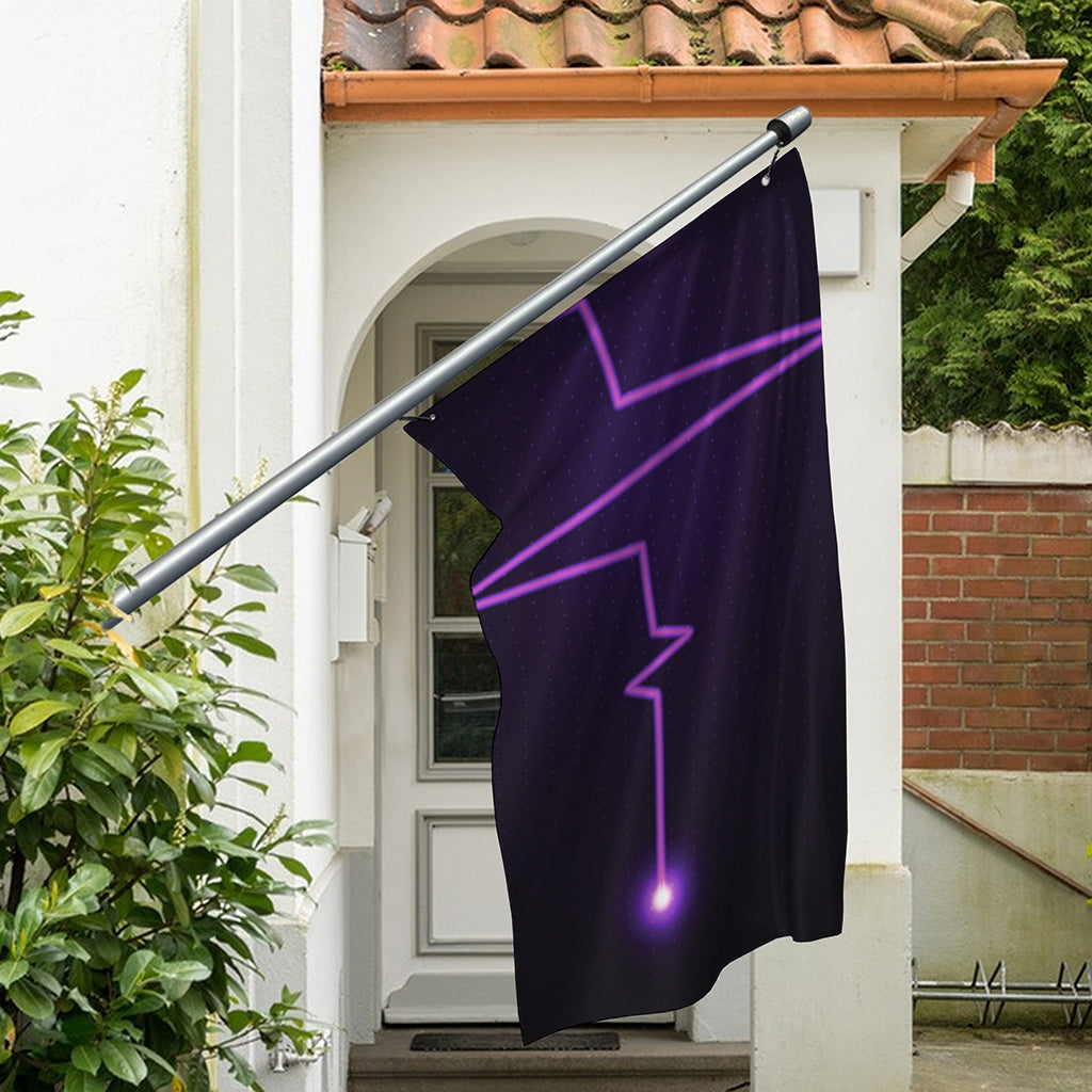 Purple Heartbeat Print Polyester Flag