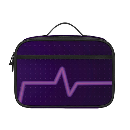 Purple Heartbeat Print Portable Lunch Bag