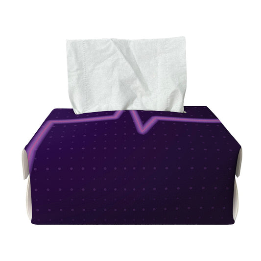 Purple Heartbeat Print Rectangle Tissue Box Cover