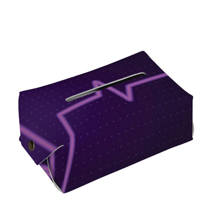 Purple Heartbeat Print Rectangle Tissue Box Cover