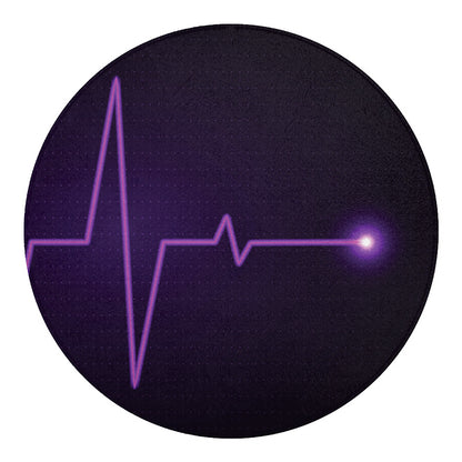 Purple Heartbeat Print Round Blanket