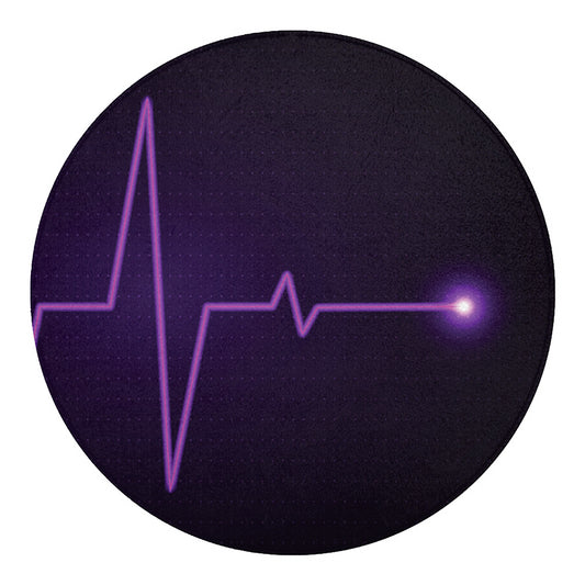 Purple Heartbeat Print Round Blanket