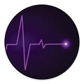 Purple Heartbeat Print Round Floor Mat