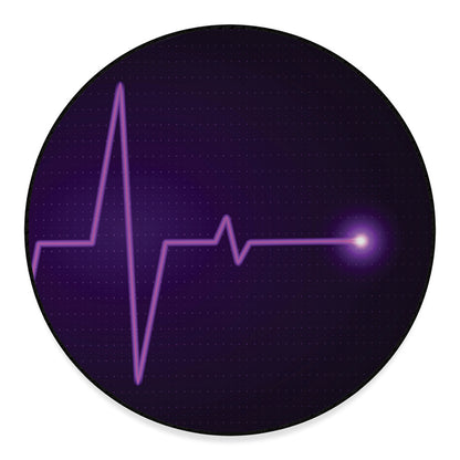 Purple Heartbeat Print Round Floor Mat