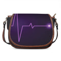 Purple Heartbeat Print Saddle Bag