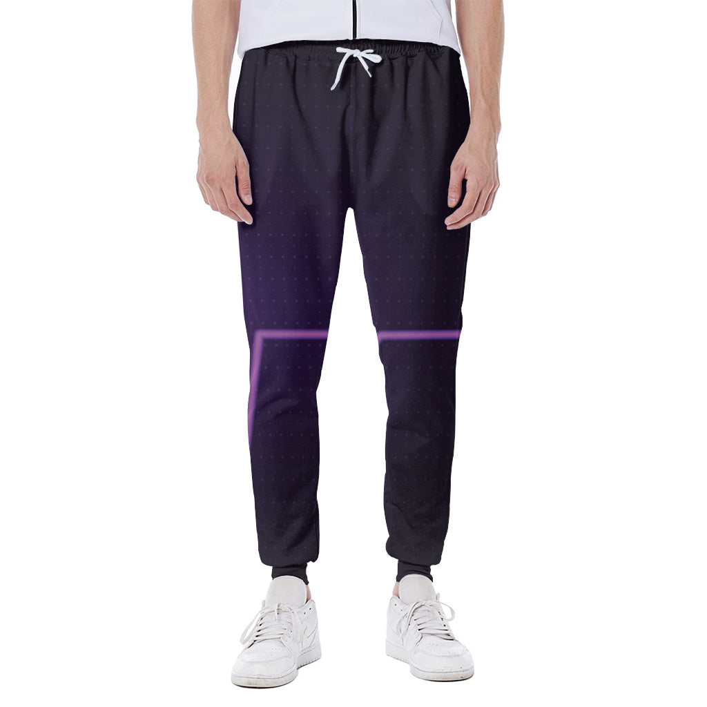 Purple Heartbeat Print Scuba Joggers