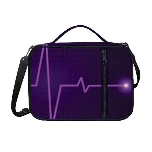 Purple Heartbeat Print Shoulder Strap Bible Bag