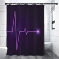 Purple Heartbeat Print Shower Curtain