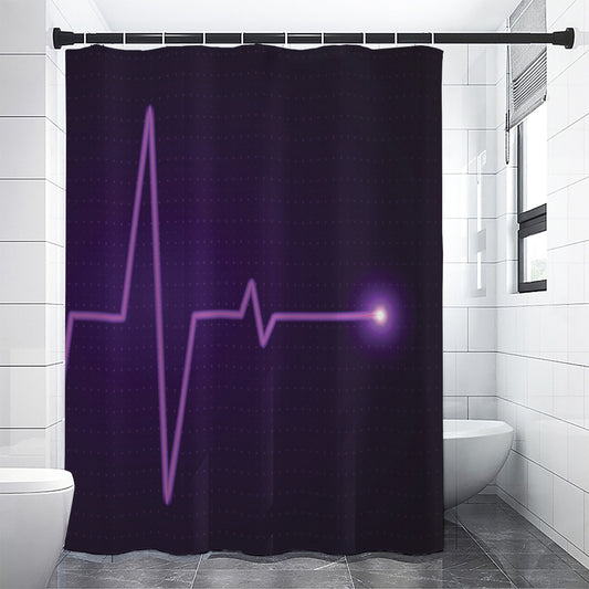 Purple Heartbeat Print Shower Curtain