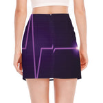 Purple Heartbeat Print Side Slit Mini Skirt