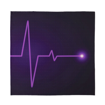 Purple Heartbeat Print Silk Bandana