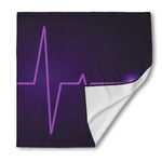Purple Heartbeat Print Silk Bandana