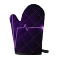 Purple Heartbeat Print Single Oven Mitt