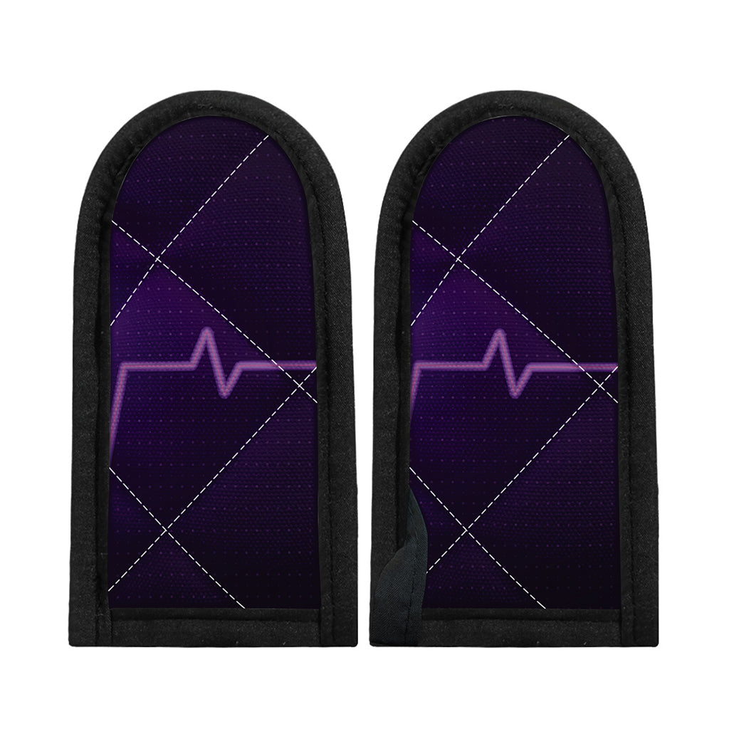 Purple Heartbeat Print Skillet Handle Cover