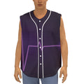 Purple Heartbeat Print Sleeveless Baseball Jersey