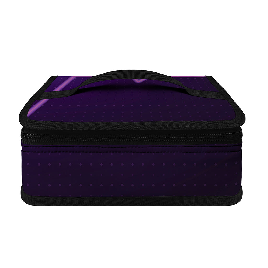 Purple Heartbeat Print Small Lunch Bag