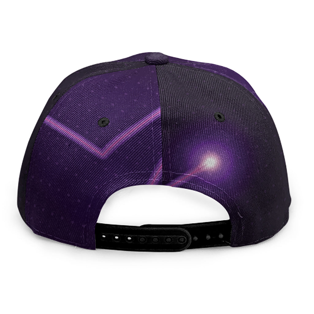 Purple Heartbeat Print Snapback Cap