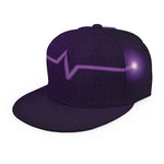 Purple Heartbeat Print Snapback Cap