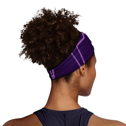 Purple Heartbeat Print Sports Headband