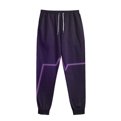 Purple Heartbeat Print Sweatpants