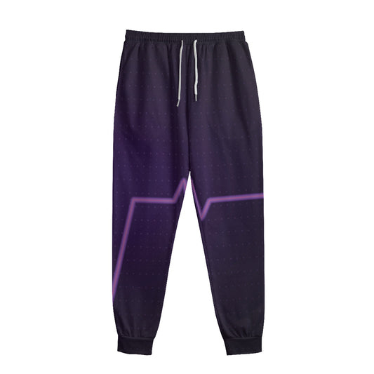 Purple Heartbeat Print Sweatpants
