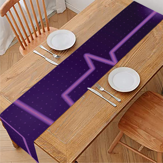Purple Heartbeat Print Table Runner
