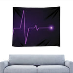 Purple Heartbeat Print Tapestry