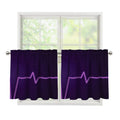 Purple Heartbeat Print Tier Curtains