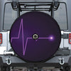 Purple Heartbeat Print Tire Cover With Camera Hole