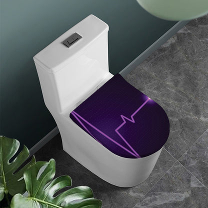 Purple Heartbeat Print Toilet Lid Cover
