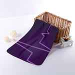 Purple Heartbeat Print Towel