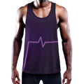Purple Heartbeat Print Men's Workout Tank Top