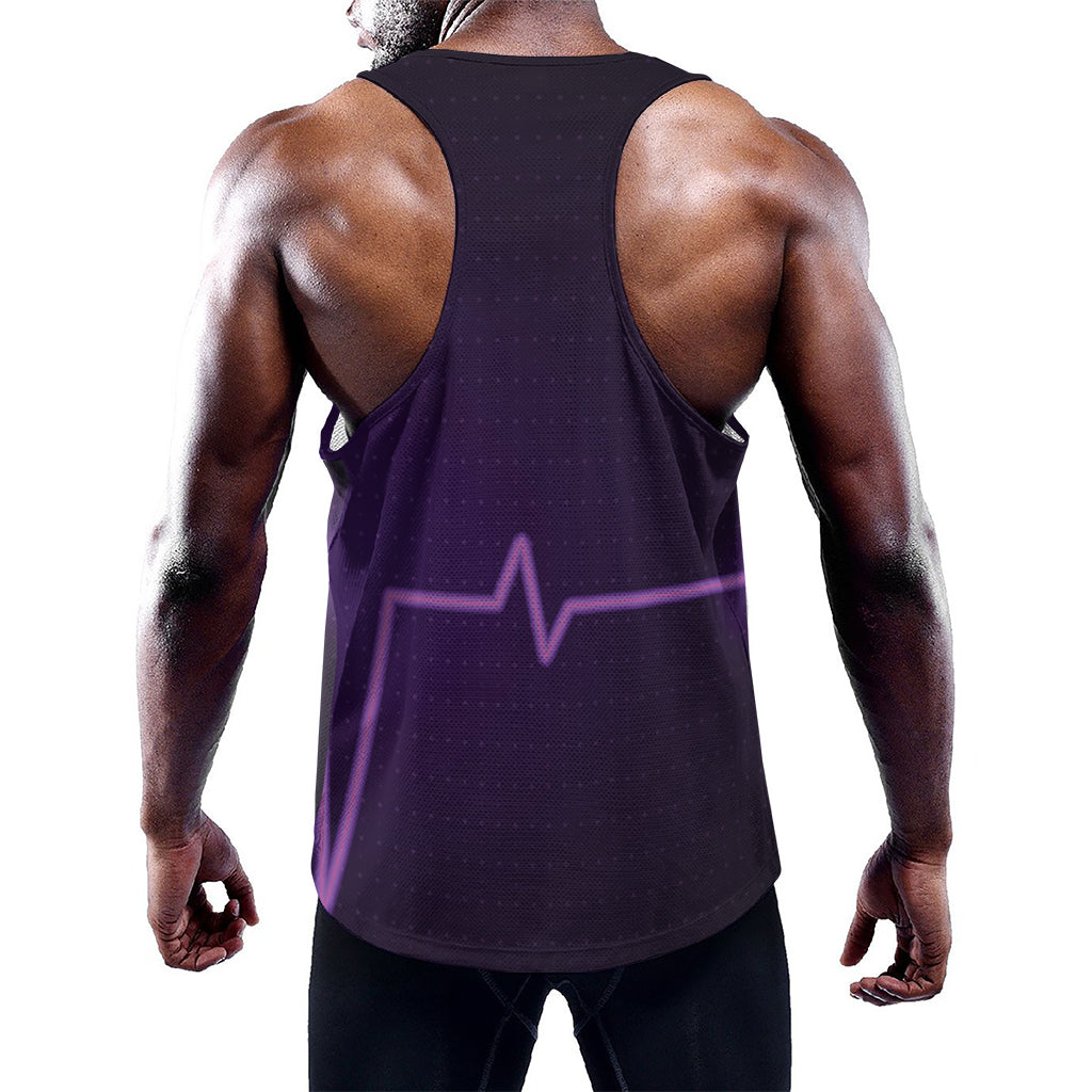 Purple Heartbeat Print Training Tank Top