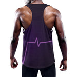 Purple Heartbeat Print Training Tank Top