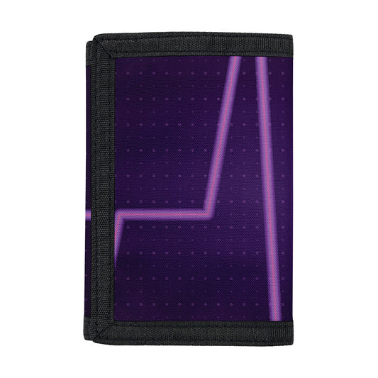 Purple Heartbeat Print Trifold Wallet