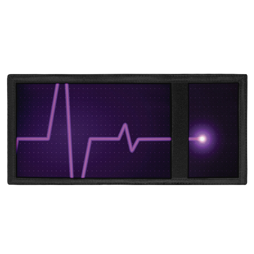 Purple Heartbeat Print Trifold Wallet