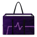 Purple Heartbeat Print Utility Tote Bag