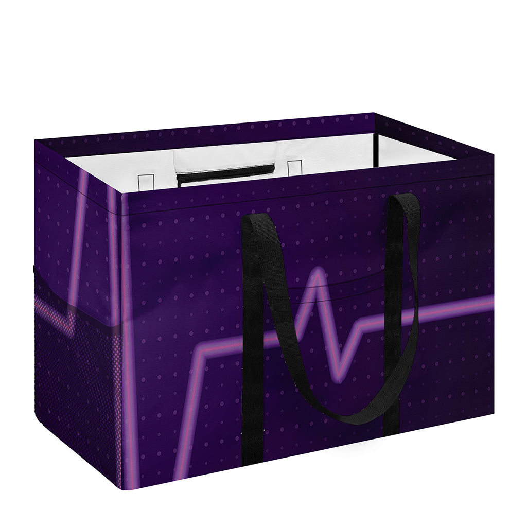 Purple Heartbeat Print Utility Tote Bag