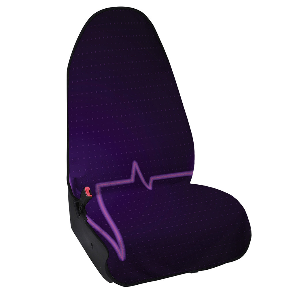 Purple Heartbeat Print Waterproof Car Seat Cover