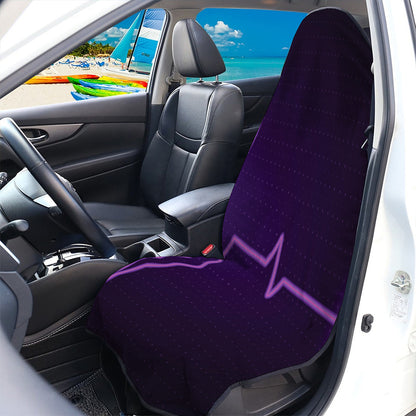 Purple Heartbeat Print Waterproof Car Seat Cover