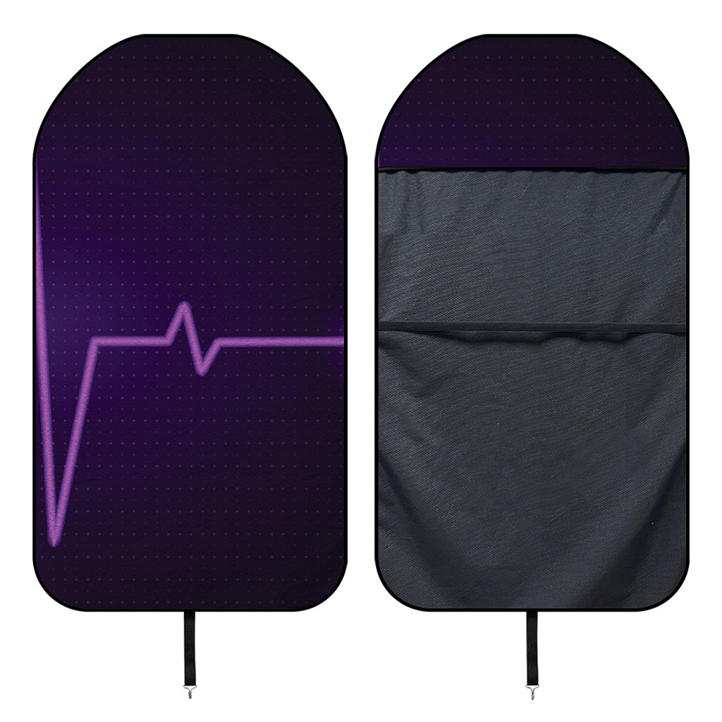 Purple Heartbeat Print Waterproof Car Seat Cover