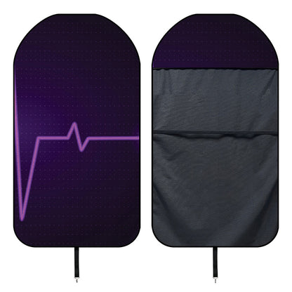 Purple Heartbeat Print Waterproof Car Seat Cover