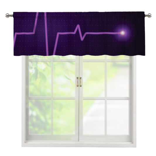 Purple Heartbeat Print Window Valance