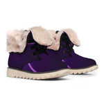 Purple Heartbeat Print Winter Boots