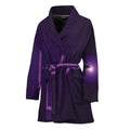 Purple Heartbeat Print Women's Bathrobe