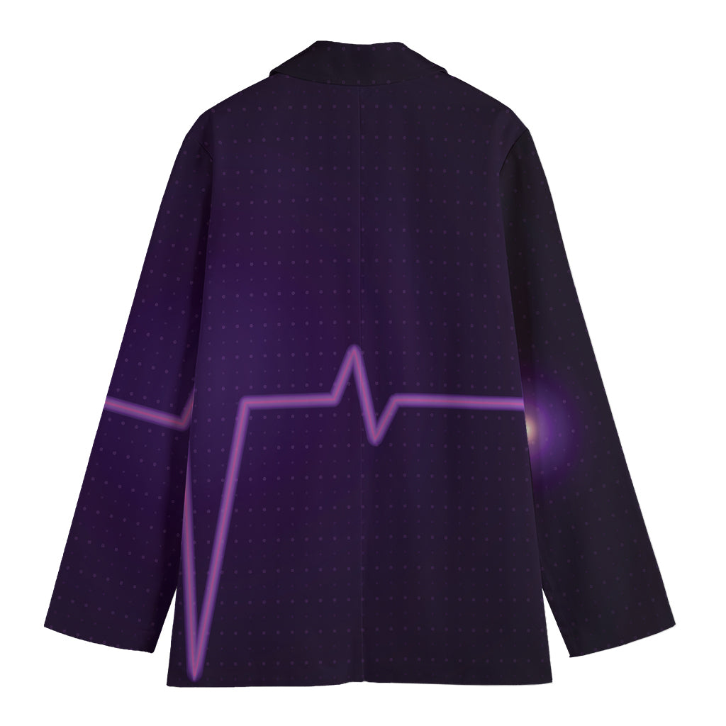 Purple Heartbeat Print Women's Blazer