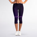 Purple Heartbeat Print Women's Capri Leggings