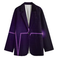 Purple Heartbeat Print Women's Cotton Blazer