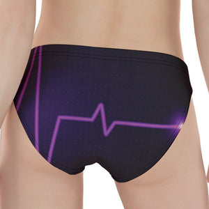 Purple Heartbeat Print Women's Panties